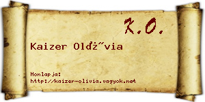 Kaizer Olívia névjegykártya